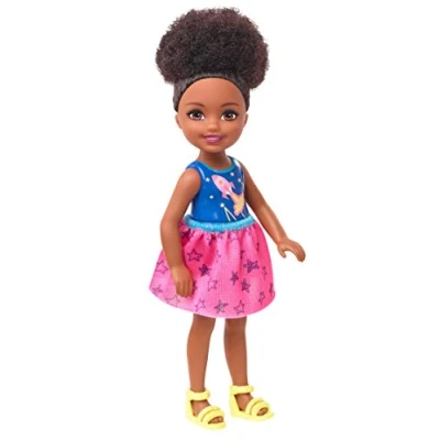 Imagen de Barbie Chelsea Muñeca Morena con Vestido Espacial (Mattel Ghv80), Multicolor