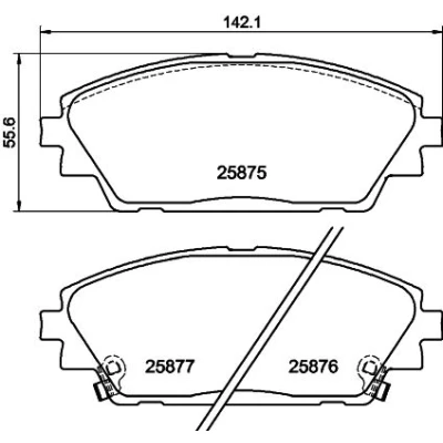 Imagen de HELLA 8DB 355 021 421 Juego de pastillas freno con avisador acústico desgaste MAZDA: CX 30, 3 Hatchback,