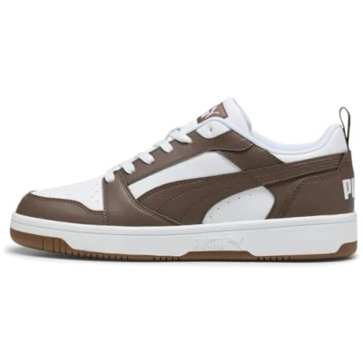 Imagen de Puma Rebound V6 Unisex Zapatillas white/bronzecoloured/gum, Talla: 42, White/bronze coloured/gum Piel de imitación alta calidad
