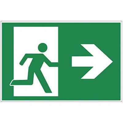 Imagen de &#039;Panneau sortie de secours Exit Plaque mousse rigide en PVC 300 x 200 mm Droite 3 d&#039;épaisseur