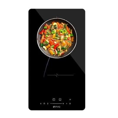 Imagen de EVVO Placa Inducción 2 Fuegos de cocinado, Potencia máxima 3.500W, Bloqueo Infantil, 9 Niveles Potencia, Máx Diámetro 18 cm, Control Táctil, Apagado Automático, Indicador Calor (Modelo: V31)