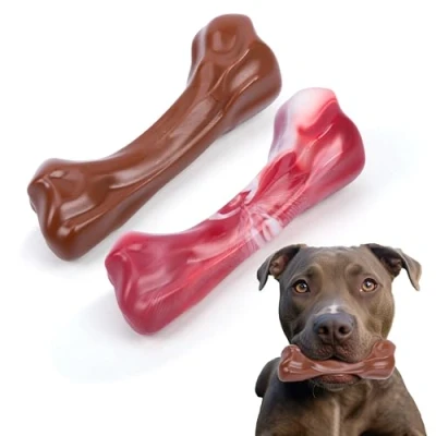 Imagen de BELLE VOUS Juguetes Resistentes para Perro 2X Juguete Mordedor Indestructible Tipo Hueso Perros Adultos y Cachorros Grandes Medianos Pequeños Mordedores Antiestres