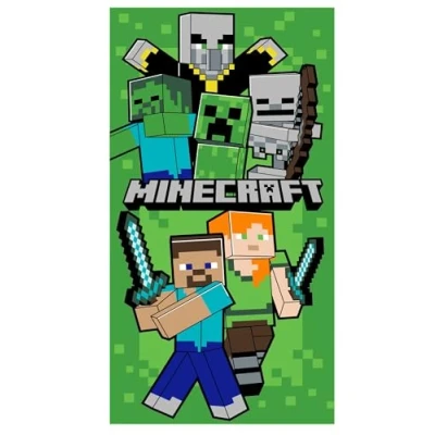 Imagen de Jerry Fabrics Minecraft Toalla de baño para niños y niñas, 100% algodón, 70 x 140 cm