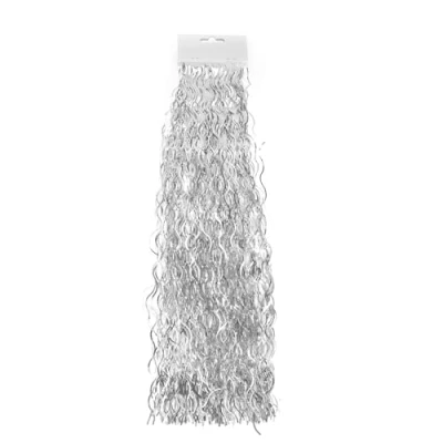Imagen de MERRYXMAS Espumillón para Adviento y Navidad como decoración árbol de abeto (plata)
