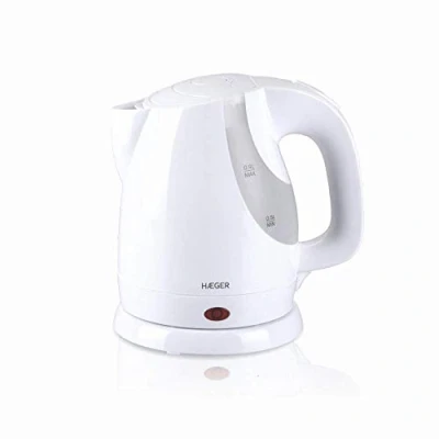 Imagen de HAEGER MINI LISBON Hervidor electrico con 1300W de potencia, capacidad 0,9L base giratoria 360º, resistencia oculta en INOX, protección contra ebullición seco, apagado automático