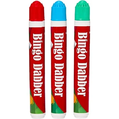 Imagen de Marcadores de colores variados, tinta no fluida, para cartones bingo, 3 unidades