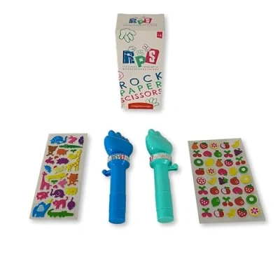 Imagen de JUEGACONMIGO RPS Piedra Papel o Tijera. Juego Original, 2 Unidades, 67 Stickers Pegatinas