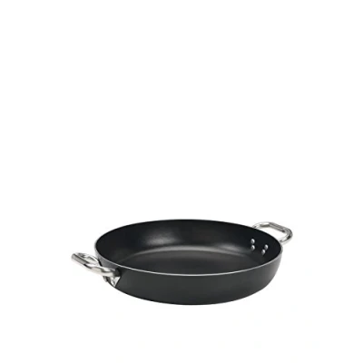 Imagen de Ollas Agnelli Alblack Pan de Aluminio, Espesor 3 mm, con 2 Asas en Acero Inoxidable, Negro, 32 cm