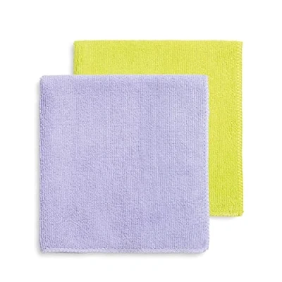 Imagen de Mery Pack de 2 Bayetas Microfibra Superresistente Secado Rápido Super Absorbente Lavable No deja Rastro Verde y Lila Medidas: 38x36 cm