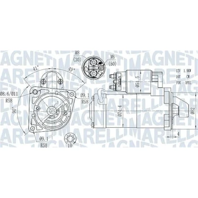 Imagen de MAGNETI MARELLI 063721428010 Motor de arranque 12 1,9 10 OPEL: Zafira B, Astra H Hatchback, Vectra C Berlina, SAAB: 9 3 Berlina