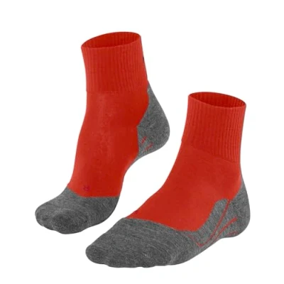 Imagen de FALKE TK5 Wander Wool Short M SSO lana hilo funcional anti ampollas fino 1 par, Calcetines para senderismo Hombre, Naranja (Samba Orange 8182), 42 43