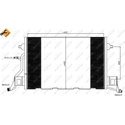 Imagen de NRF EASY FIT 35564 Condensador con junta anular 14,5 11,7 Aluminio 615 AUDI: A6 C5 Berlina