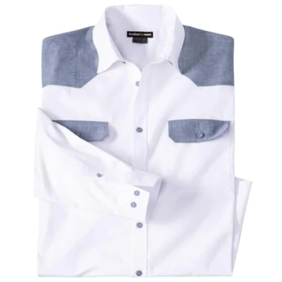Imagen de ATLAS FOR MEN Camisa Blanca Estilo Western L