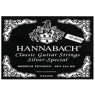 Imagen de Hannabach Cuerdas Para guitarra clásica, Serie 815 guitarras de 8/10 cuerdas, Tensión Media, Plateado especial cuerda suelta B9/Si9