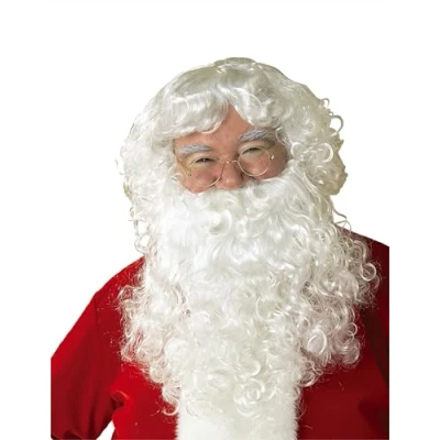 Imagen de Rubies Peluca con barba Papá Noel para adultos, barbá y bigote en color blanco, Talla Única, Oficial Navidad, Eventos Navideños, Fiestas, Carnaval