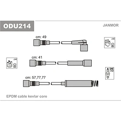 Imagen de JANMOR ODU214 Juego de Cables Encendido OPEL: Astra F CC, Kadett E Berlina