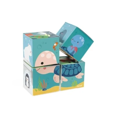 Imagen de Janod Cubos de Baño para Bebés 4 Piezas Juguete Estímulo Manipulación A partir 10 Meses, J04713