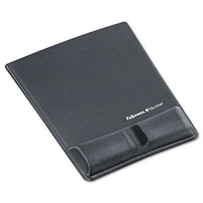 Imagen de Fellowes Alfombrilla con reposamuñecas de espuma para ratón (con canal ergonómico), color grafito