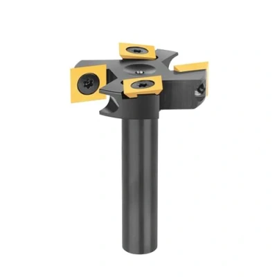 Imagen de SpeTool Fresa de Superficie Diámetro del Vástago 12mm 2+2 Insertos mit ATS Coating Corte 45mm CNC Spoilboard Surfacing para Nivelar Madera Aplanar Planear