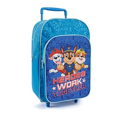 Imagen de Mochila con Ruedas Paw Patrol para Niños Bolsa Escolar Niño Estampa Chase Marshall Rubble Desmontables Trolley Chicos Guardería Viajes Tiempo Libre 36x24x12 cm Perletti