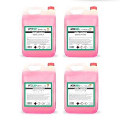 Imagen de Pack de 4 Garrafas 5L Ambientador liquido Aroma Lavanda Concentrado duradero y fresco Profesional Limpieza