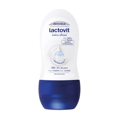 Imagen de Lactovit Desodorante Extra Eficaz En Roll On Sin Sales De Aluminio, 0% Alcohol, Anti irritaciones Y 48h Eficacia, 50 ml