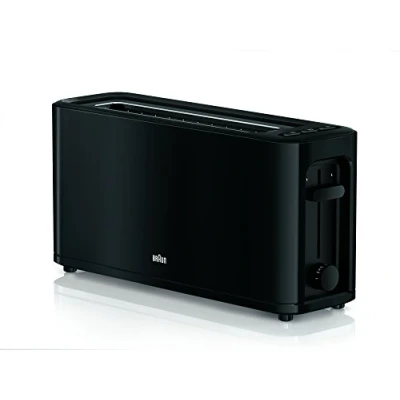 Imagen de Braun Tostador PurEase HT3110BK Tostadora de Pan, 1000 w, 2 Ranuras, 7 Niveles Potencia, Grill Superior Desmontable, Recogecable, Color Negro