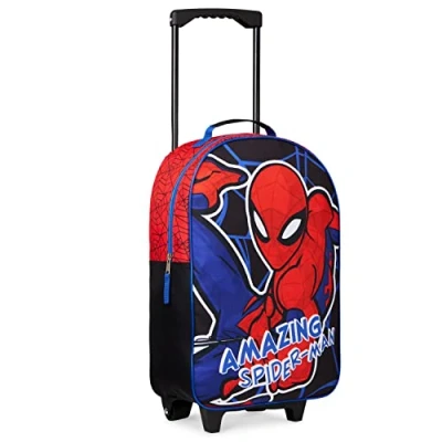 Imagen de Marvel Maleta Niños con Ruedas Infantil Equipaje de Mano Trolley Viaje Cabina Spiderman Los Vengadores Medidas 47x30x17 cm Coche (Spiderman)