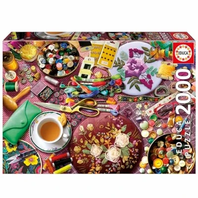 Imagen de Educa Puzzle de 2000 Piezas para Adultos La Mesa Costura. Incluye Pegamento Fix Puzzle. Medidas: 96 x 68 cm. A Partir 14 años (20263)