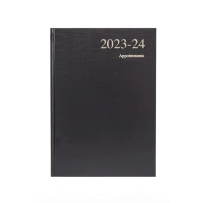 Imagen de Collins Essentials agenda académica 2023 24, tamaño A5, día a página, de mitad año (citas), diario escolar o universitario, julio 2024, color negro, ESSA51M.99 2324