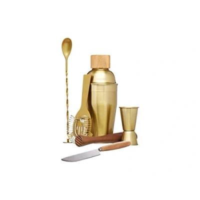 Imagen de Bar Craft Set de Regalo Cóctel, 6 Piezas, Latón, Oro, 28 x 32 cm