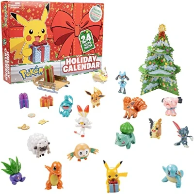 Imagen de Calendario de Adviento para niños, 24 piezas regalo, incluye 16 figuras personajes juguete y 8 accesorios Navidad, a partir 4 años