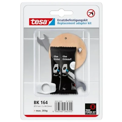Imagen de tesa Power.Kit Adaptador BK164, repuesto autoadhesivo, placa metálica, Ø 57