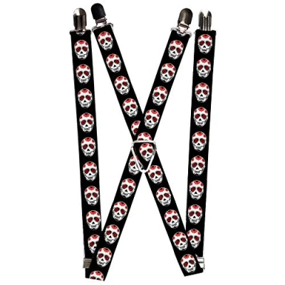 Imagen de Buckle Down Tirantes Calaveras de azúcar Suspensores, Multicolor, Taille Unique para Hombre