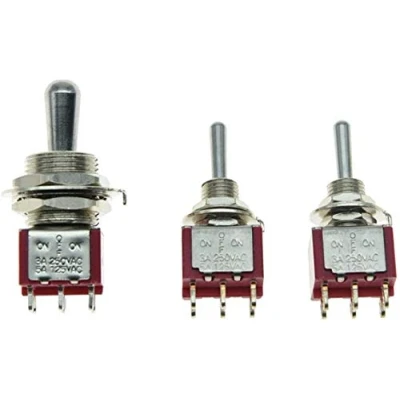 Imagen de SALECOM Interruptor de palanca para guitarra (3 vías, encendido y apagado)