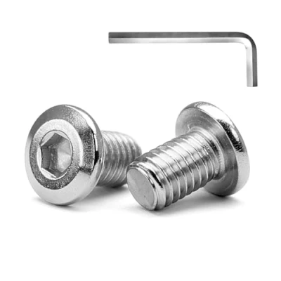 Imagen de MINHER M4 x 12mm 10Pcs cabeza plana Tornillos de hueca hexagonal Pernos,Pernos para muebles, Acero inoxidable A2 V2A,Rosca completa (con Llaves Allen)