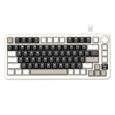 Imagen de ATTACK SHARK X85PRO Teclado mecánico inalámbrico con Pantalla TFT y Perilla, para Juegos montado en Junta 75% QMK, Cable 2.4G/BT/USB C, Intercambiable Caliente, 4000 mAh, NKRO, RGB, PC/Mac