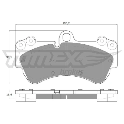 Imagen de TOMEX brakes TX 15 16 Juego de pastillas freno Eje delantero preparado para indicador desgaste con pesos equilibrio PORSCHE: Cayenne