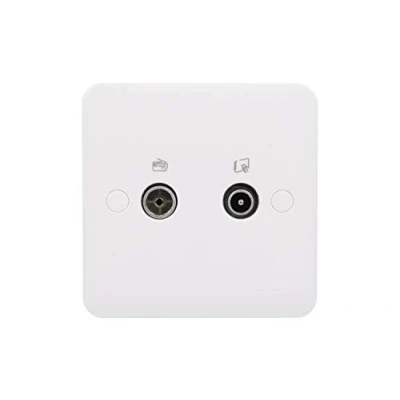 Imagen de Schneider Electric Lisse GGBL7020 Toma de antena doble para TV y FM, color blanco, 10 unidades