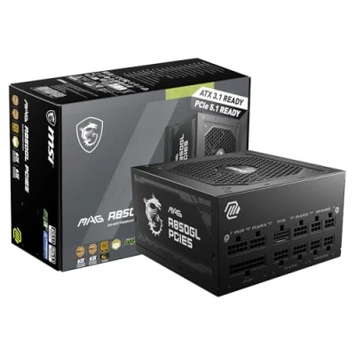 Imagen de MSI mag 850W Fuente de alimentación 80 Plus Gold ATX 3.0 PCIe 5.0 Ready 12VHPWR [mag A850GL PCIE5]