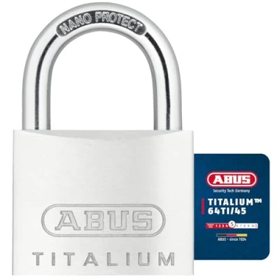 Imagen de ABUS candado Titalium 64TI/45 de sótano con cuerpo aluminio especial grillete acero endurecido nivel seguridad 5