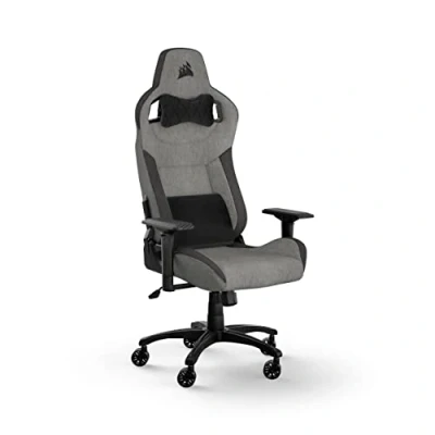Imagen de Silla gaming Corsair T3 Rush, Reposacabezas 4D, Espalda inclinable, Hasta 120 kg, Almohadilla incluida, Gris