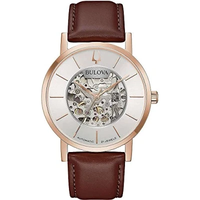 Imagen de Bulova Reloj Analógico para Hombres de Automático con Correa en Cuero 97A172