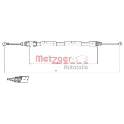 Imagen de METZGER 11.6808 Cable de Freno Mano Atrás derecha 1598/1465 COFLE RENAULT: TRAFIC 2 Kasten, 2, Bus, OPEL: Vivaro A Furgón