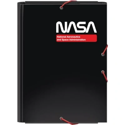 Imagen de Dohe Carpeta Escolar Solapas y Gomas Tamaño Folio 26,5x35 cm, Capacidad 100 Hojas, Tapa Dura de Cartón, Portafolios Vuelta al Cole, Material NASA Black Negro