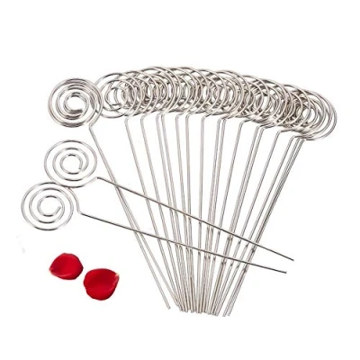 Imagen de KSTE Portaclip de Memo, Portanotas Clip, Plateado, fotos DIY Craft Metal Wires Tarjeta Picture Memo Note Portaclips Personalidad creativa Portatarjetas papel (50) (talla