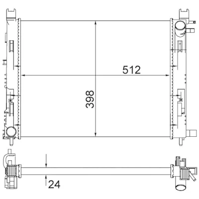 Imagen de MAHLE ORIGINAL CR 2166 001S Radiador, refrigeración del motor 512 396 24 Aletas unidas mecánicamente DACIA: Duster II, SANDERO 2