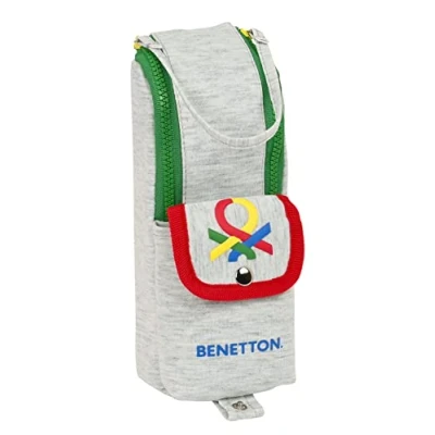 Imagen de Safta M931 Benetton Pop Portatodo con Asa, Infantil, Estuche Niño, Ideal para Niños de 5 a 14 Años, Cómodo y Versátil, Calidad Resistencia, 6x21x6 cm, Color Gris, Estándar (812352931)