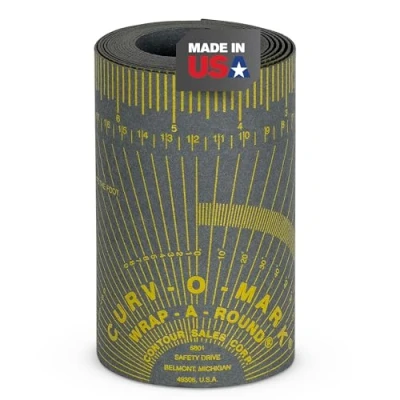 Imagen de Jackson Safety 14763 Curv O Mark Wrap A Round Ruler, Medium, Gray, 3&quot; to 6&quot; Pipe Diameter, 3.88&quot; x 4