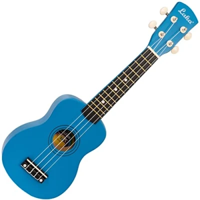 Imagen de Laka Rainbow Series Ukelele soprano y bolsa de transporte, color azul